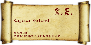 Kajcsa Roland névjegykártya